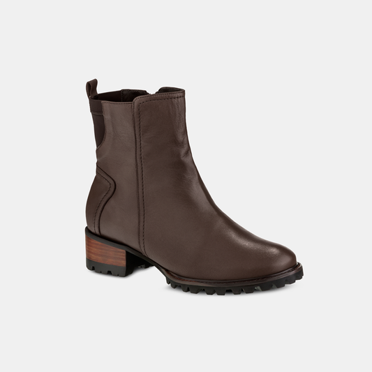 Bota Tratorada Cano Médio Couro Café