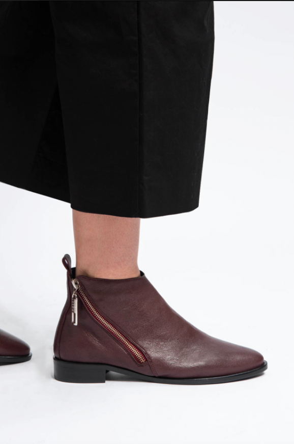 Bota Feminina Zíper Bordô