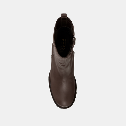 Bota Tratorada Cano Médio Couro Café