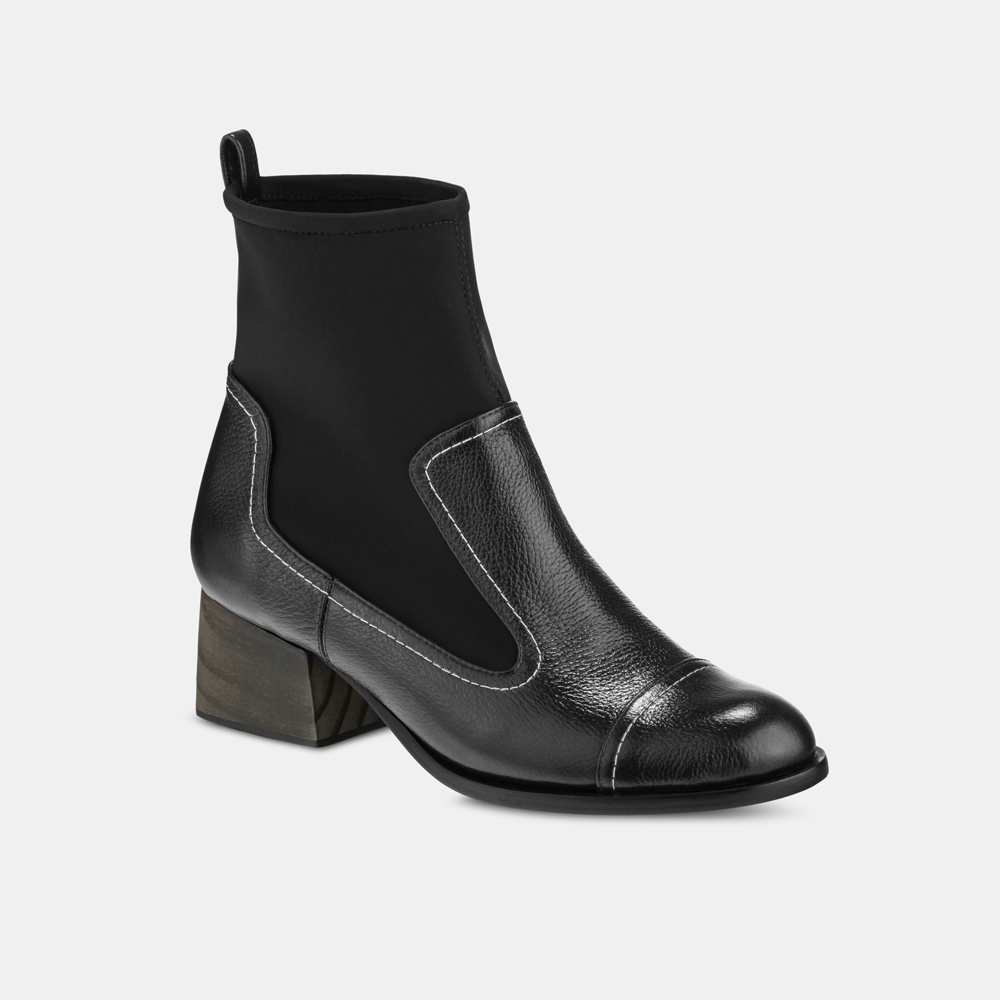 Bota Couro e Elastano