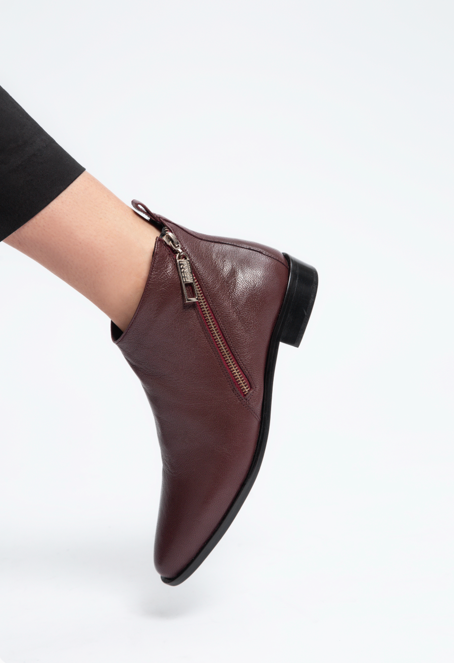 Bota Feminina Zíper Bordô