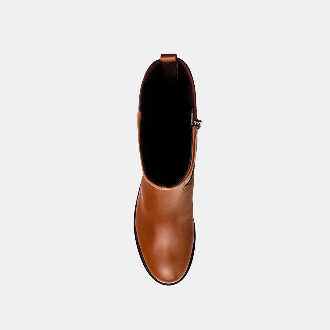 Bota Couro Cano Longo Camel