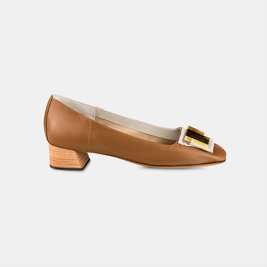 Scarpin Marchetaria Bege