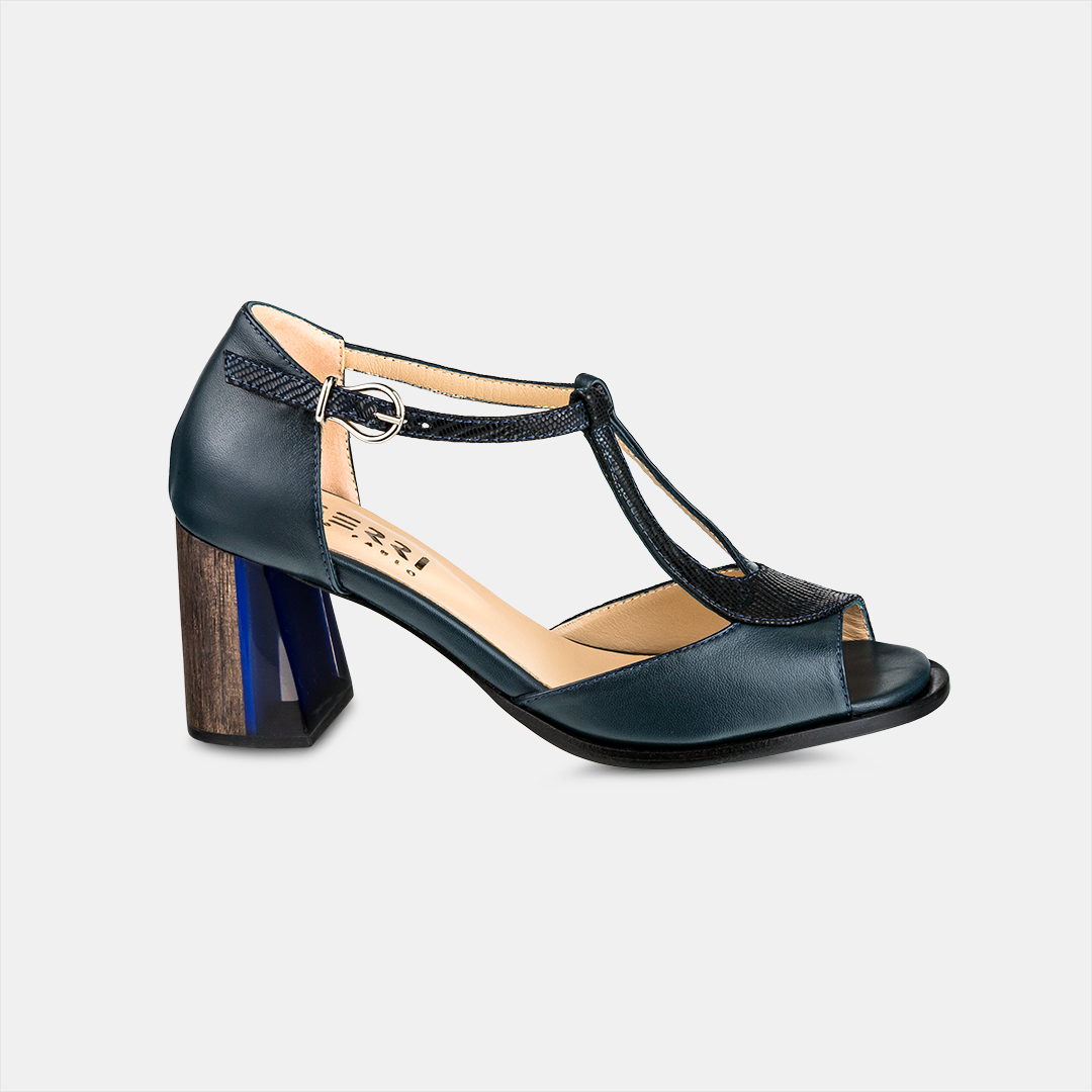 Sandália Salto Alto Florença Azul