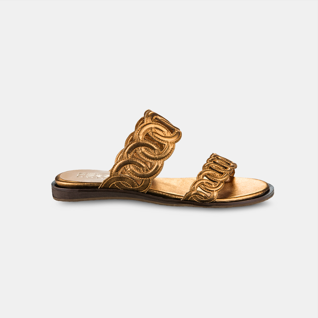 Sandália Flat Elos Gold