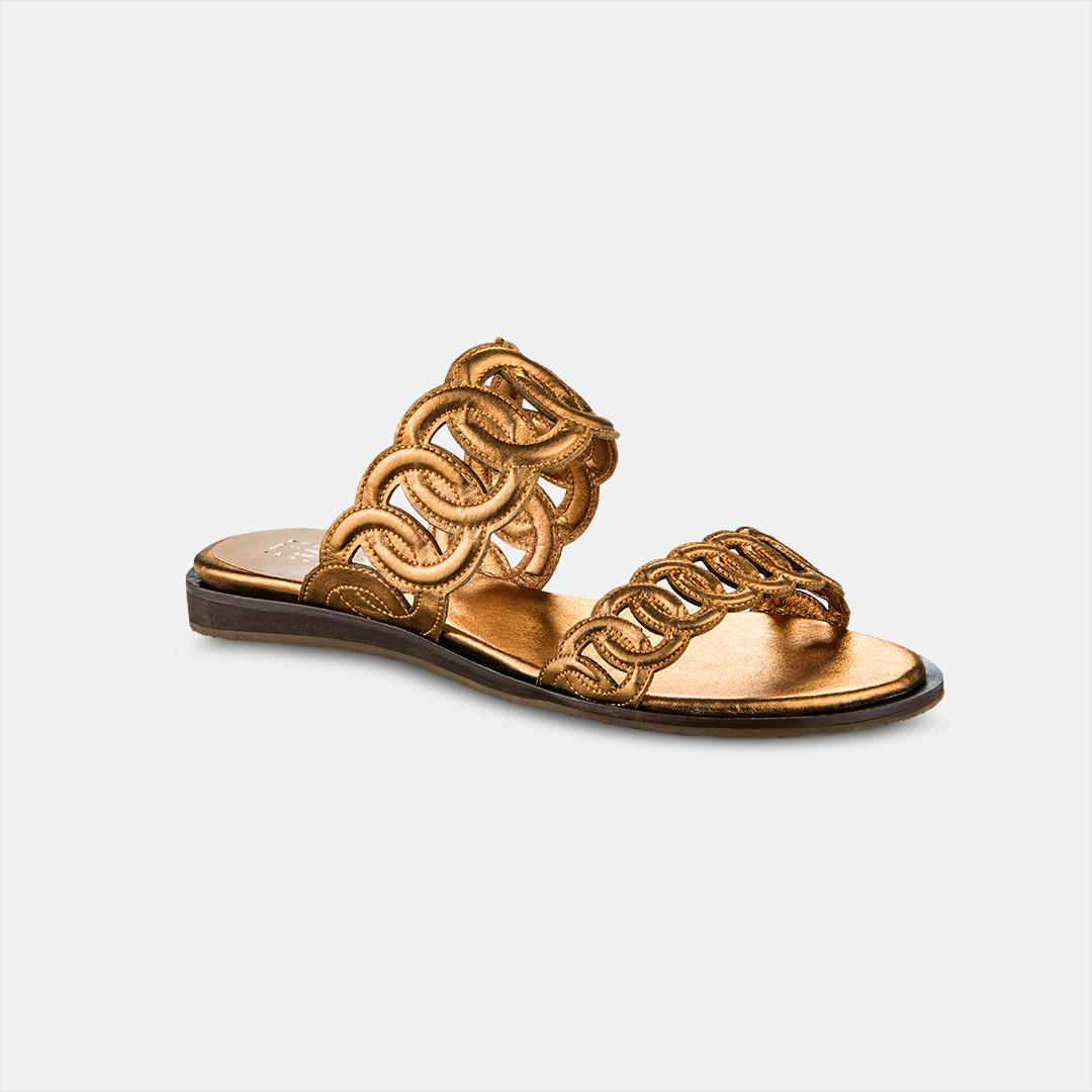 Sandália Flat Elos Gold