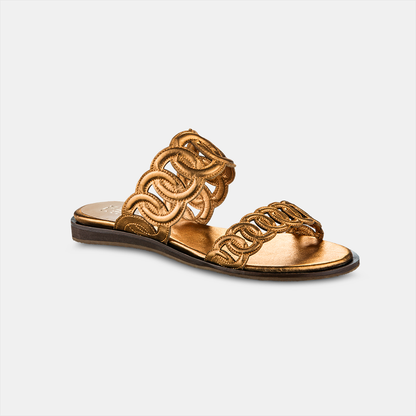 Sandália Flat Elos Gold