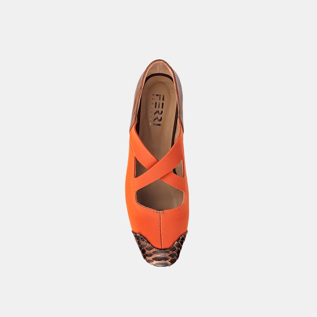 Sapatilha Elastano Cruzado Orange - Ferri São Paulo