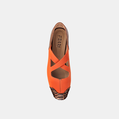 Sapatilha Elastano Cruzado Orange - Ferri São Paulo