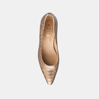 Scarpin Bico Fino Python Metalizado - Ferri São Paulo