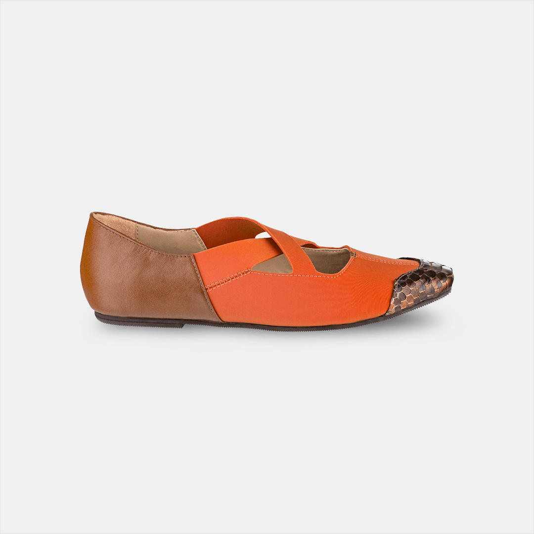 Sapatilha Elastano Cruzado Orange - Ferri São Paulo