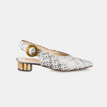 Sapato Bico Fino Tressê White - Ferri São Paulo