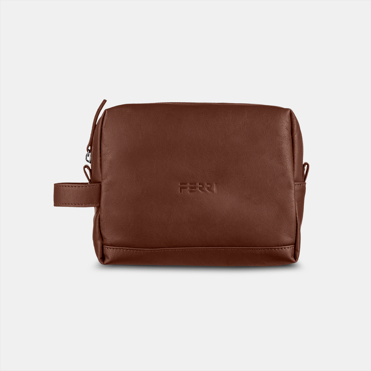 Necessaire Alça Couro Camel - Ferri São Paulo