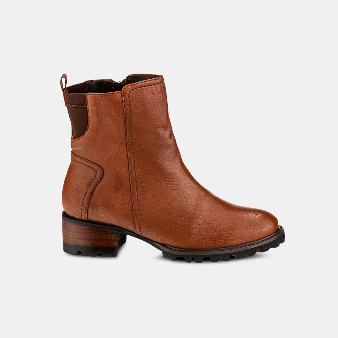 Bota Tratorada Cano Médio Couro Camel