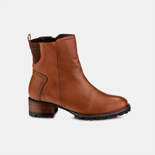 Bota Tratorada Cano Médio Couro Camel