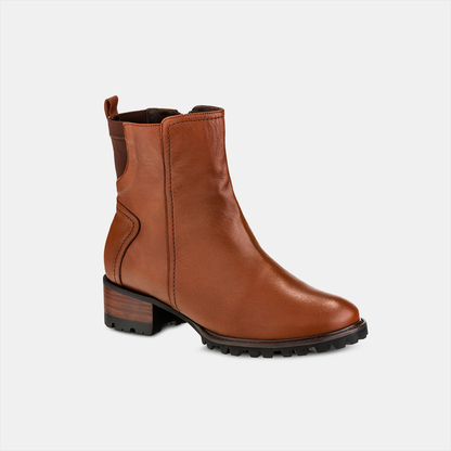 Bota Tratorada Cano Médio Couro Camel