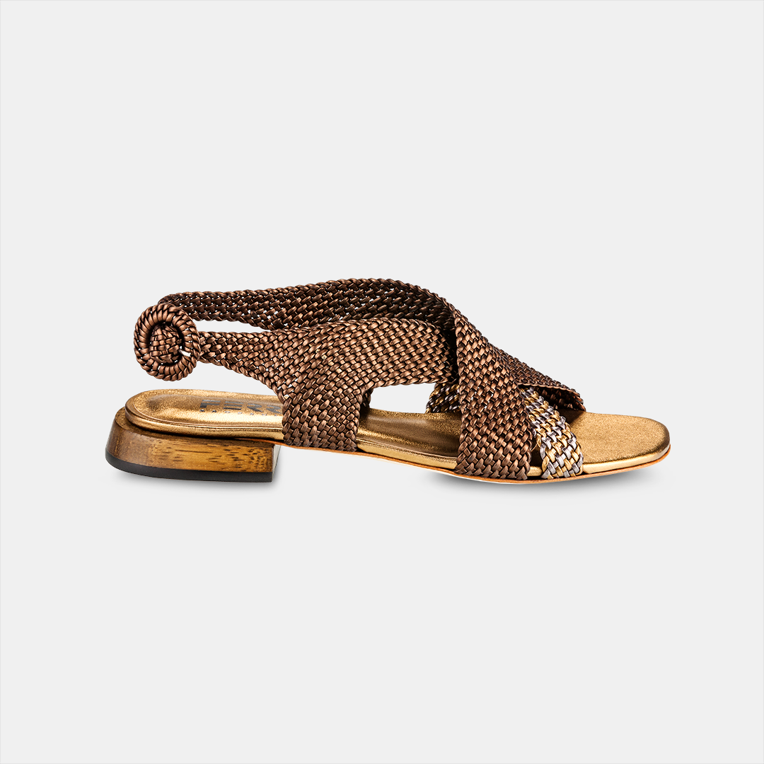 Sandália Flat Tressê Bronze
