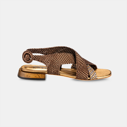 Sandália Flat Tressê Bronze