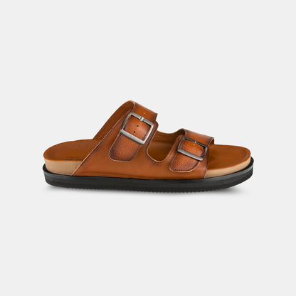 Sandália Papete Masculina Camel