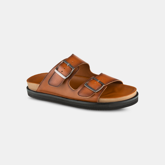 Sandália Papete Masculina Camel