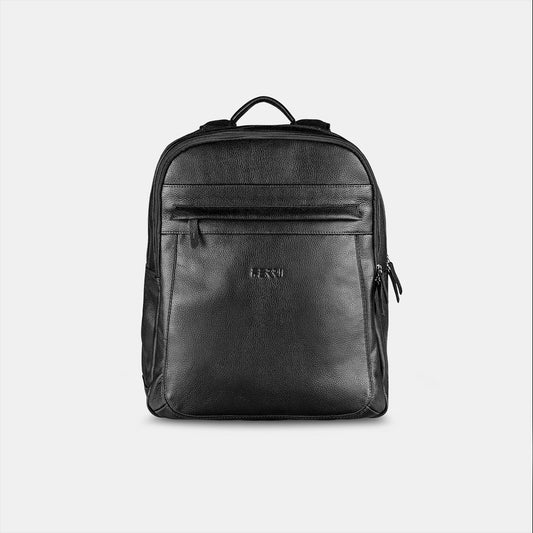 Mochila Zíper Couro Preto