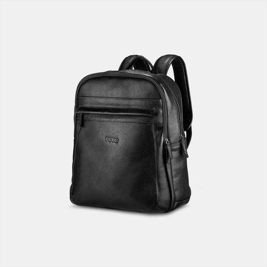 Mochila Zíper Couro Preto