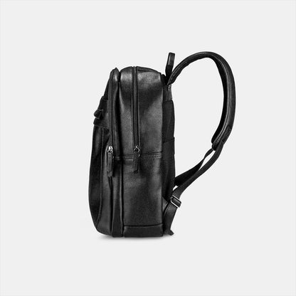 Mochila Zíper Couro Preto