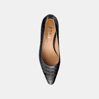 Scarpin Bico Fino Python Black - Ferri São Paulo