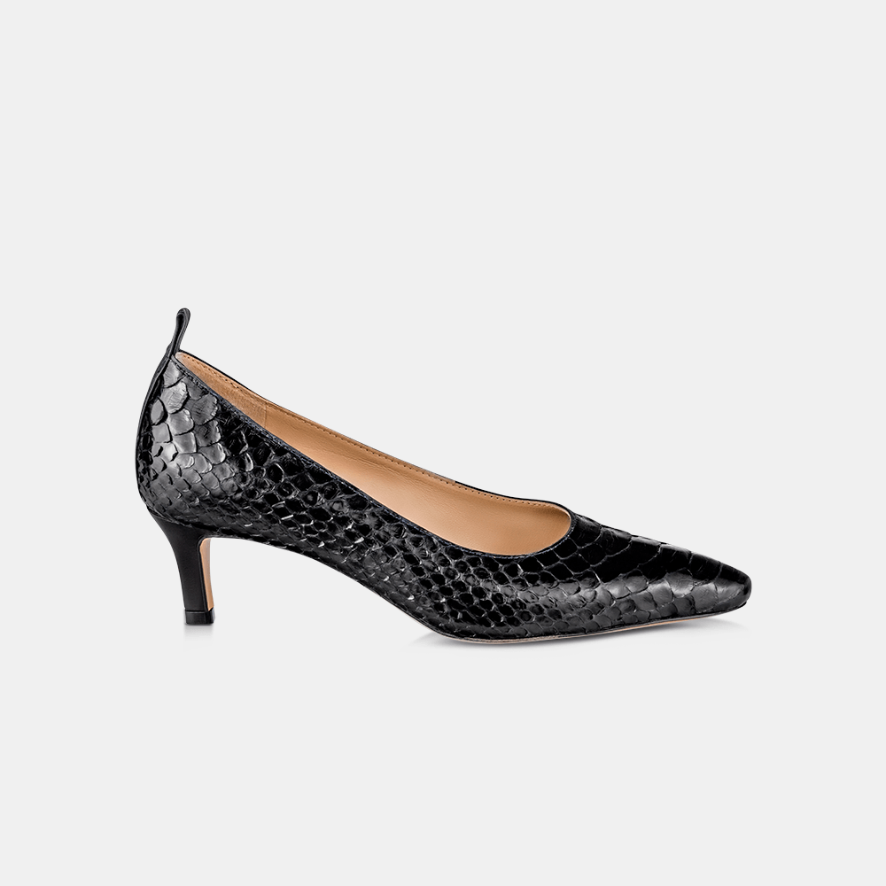 Scarpin Bico Fino Python Black - Ferri São Paulo