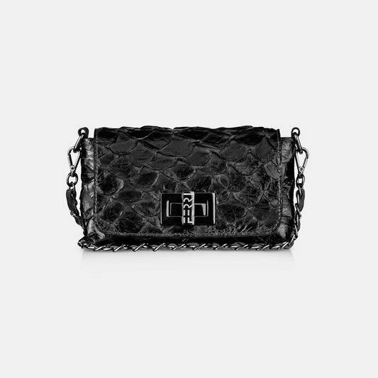Bolsa Transversal Pirarucu Preta - Ferri São Paulo
