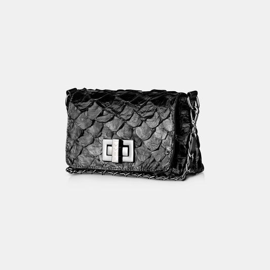 Bolsa Transversal Pirarucu Preta - Ferri São Paulo