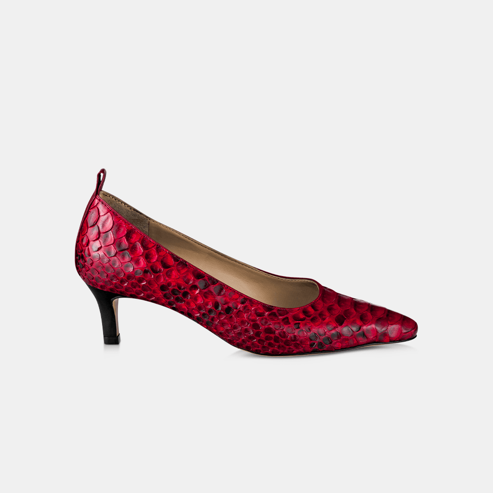 Scarpin Bico Fino Python Cereja - Ferri São Paulo
