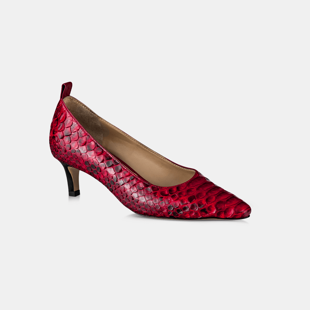 Scarpin Bico Fino Python Cereja - Ferri São Paulo